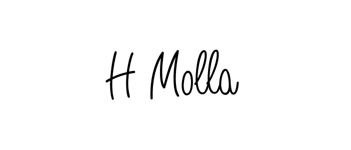 The best way (Angelique-Rose-font-FFP) to make a short signature is to pick only two or three words in your name. The name H Molla include a total of six letters. For converting this name. H Molla signature style 5 images and pictures png