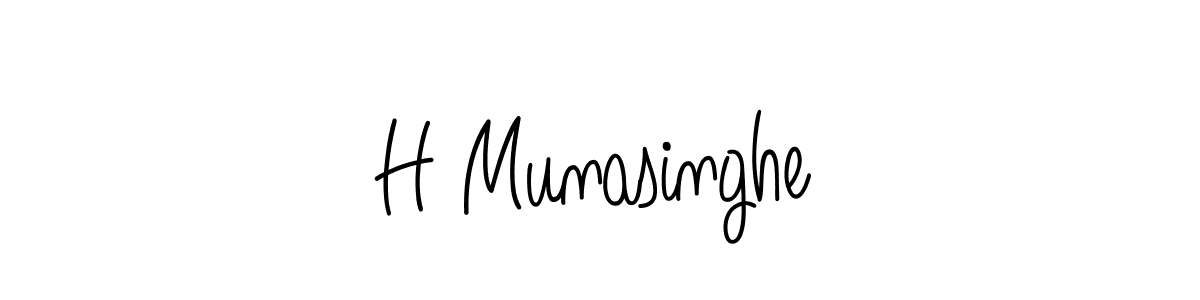 Make a beautiful signature design for name H Munasinghe. With this signature (Angelique-Rose-font-FFP) style, you can create a handwritten signature for free. H Munasinghe signature style 5 images and pictures png