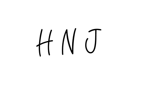 How to make H N J name signature. Use Angelique-Rose-font-FFP style for creating short signs online. This is the latest handwritten sign. H N J signature style 5 images and pictures png