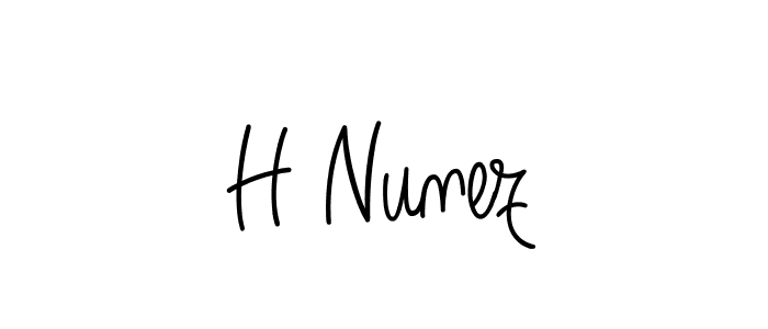 Make a beautiful signature design for name H Nunez. With this signature (Angelique-Rose-font-FFP) style, you can create a handwritten signature for free. H Nunez signature style 5 images and pictures png