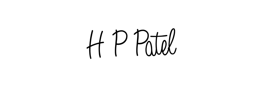 How to make H P Patel name signature. Use Angelique-Rose-font-FFP style for creating short signs online. This is the latest handwritten sign. H P Patel signature style 5 images and pictures png