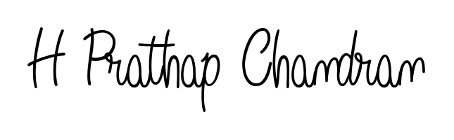 Create your official email sign-off with H Prathap Chandran name in Angelique-Rose-font-FFP style. Crisp, clean, and perfectly legible across all screens. H Prathap Chandran signature style 5 images and pictures png
