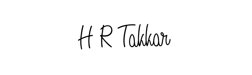 How to make H R Takkar name signature. Use Angelique-Rose-font-FFP style for creating short signs online. This is the latest handwritten sign. H R Takkar signature style 5 images and pictures png