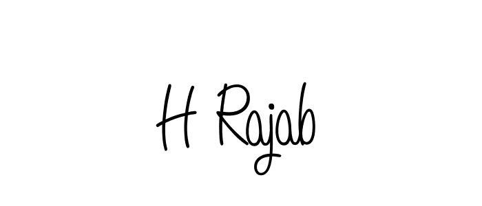 Create a beautiful signature design for name H Rajab. With this signature (Angelique-Rose-font-FFP) fonts, you can make a handwritten signature for free. H Rajab signature style 5 images and pictures png