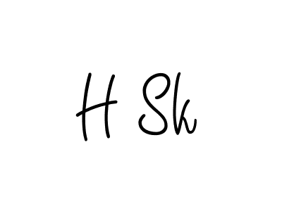 The best way (Angelique-Rose-font-FFP) to make a short signature is to pick only two or three words in your name. The name H Sk include a total of six letters. For converting this name. H Sk signature style 5 images and pictures png