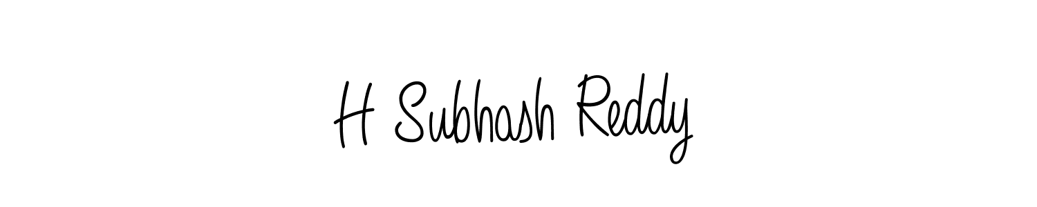 You should practise on your own different ways (Angelique-Rose-font-FFP) to write your name (H Subhash Reddy) in signature. don't let someone else do it for you. H Subhash Reddy signature style 5 images and pictures png