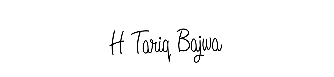 The best way (Angelique-Rose-font-FFP) to make a short signature is to pick only two or three words in your name. The name H Tariq Bajwa include a total of six letters. For converting this name. H Tariq Bajwa signature style 5 images and pictures png