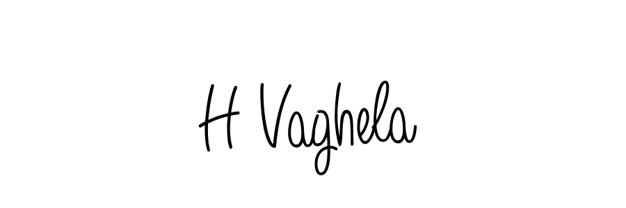 Design your own signature with our free online signature maker. With this signature software, you can create a handwritten (Angelique-Rose-font-FFP) signature for name H Vaghela. H Vaghela signature style 5 images and pictures png