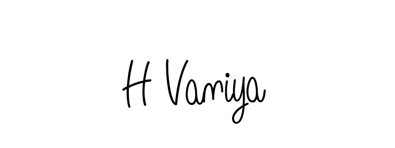 Create a beautiful signature design for name H Vaniya. With this signature (Angelique-Rose-font-FFP) fonts, you can make a handwritten signature for free. H Vaniya signature style 5 images and pictures png