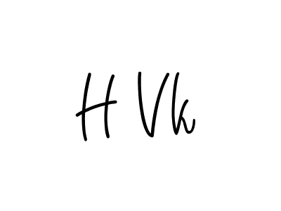 Use a signature maker to create a handwritten signature online. With this signature software, you can design (Angelique-Rose-font-FFP) your own signature for name H Vk. H Vk signature style 5 images and pictures png