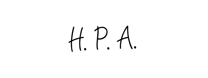 Use a signature maker to create a handwritten signature online. With this signature software, you can design (Angelique-Rose-font-FFP) your own signature for name H. P. A.. H. P. A. signature style 5 images and pictures png
