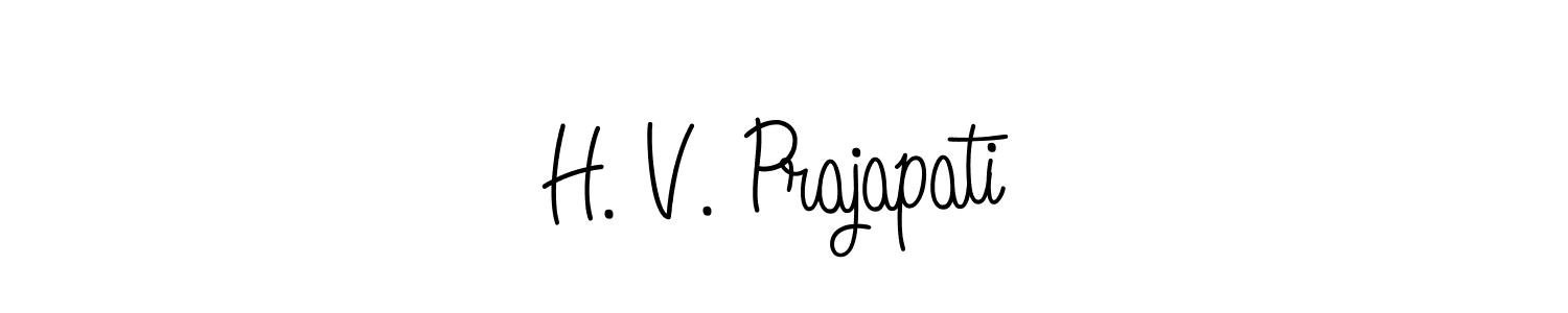 The best way (Angelique-Rose-font-FFP) to make a short signature is to pick only two or three words in your name. The name H. V. Prajapati include a total of six letters. For converting this name. H. V. Prajapati signature style 5 images and pictures png