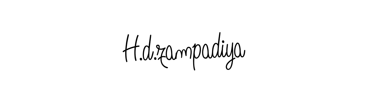 How to make H.d.zampadiya name signature. Use Angelique-Rose-font-FFP style for creating short signs online. This is the latest handwritten sign. H.d.zampadiya signature style 5 images and pictures png