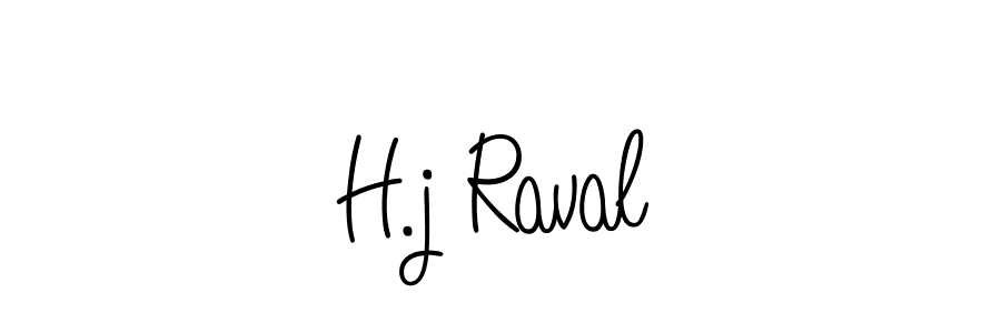 Design your own signature with our free online signature maker. With this signature software, you can create a handwritten (Angelique-Rose-font-FFP) signature for name H.j Raval. H.j Raval signature style 5 images and pictures png