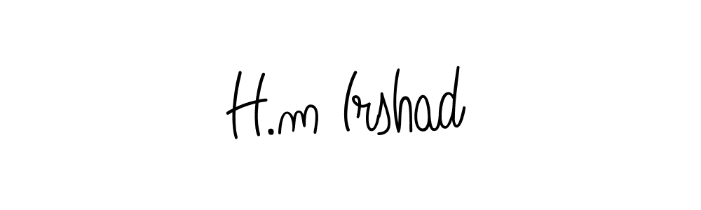 Use a signature maker to create a handwritten signature online. With this signature software, you can design (Angelique-Rose-font-FFP) your own signature for name H.m Irshad. H.m Irshad signature style 5 images and pictures png