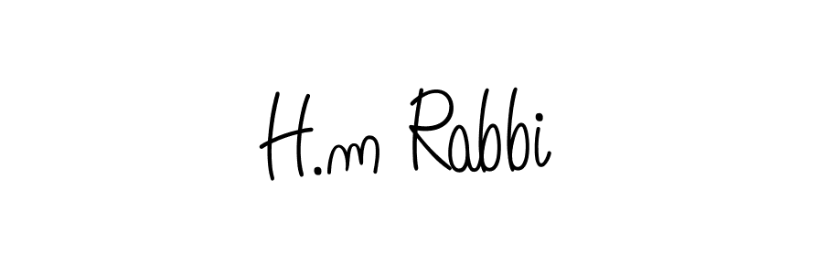 Create a beautiful signature design for name H.m Rabbi. With this signature (Angelique-Rose-font-FFP) fonts, you can make a handwritten signature for free. H.m Rabbi signature style 5 images and pictures png