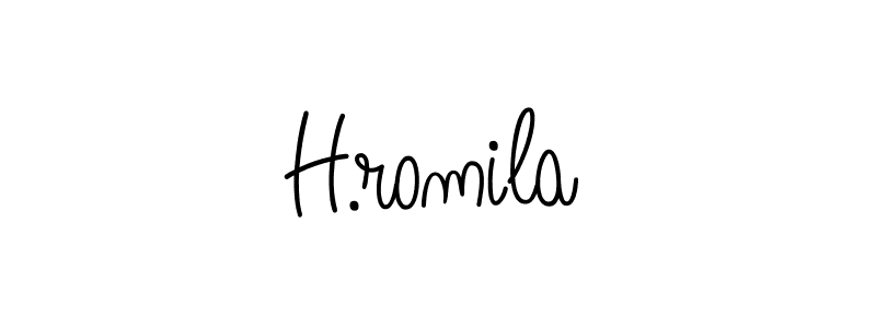 Also You can easily find your signature by using the search form. We will create H.romila name handwritten signature images for you free of cost using Angelique-Rose-font-FFP sign style. H.romila signature style 5 images and pictures png