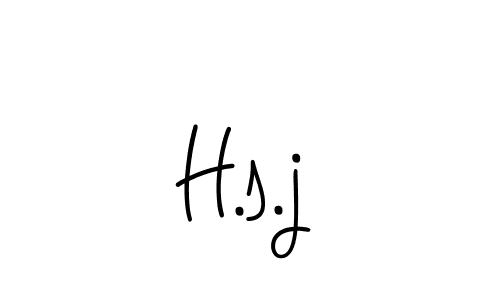 You should practise on your own different ways (Angelique-Rose-font-FFP) to write your name (H.s.j) in signature. don't let someone else do it for you. H.s.j signature style 5 images and pictures png
