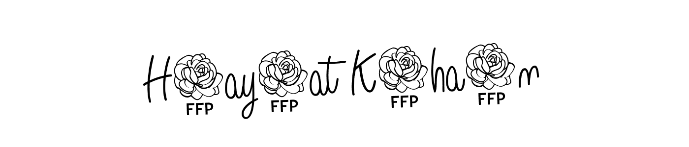 You should practise on your own different ways (Angelique-Rose-font-FFP) to write your name (H1ay1at K1ha1n) in signature. don't let someone else do it for you. H1ay1at K1ha1n signature style 5 images and pictures png