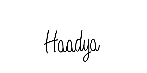 Use a signature maker to create a handwritten signature online. With this signature software, you can design (Angelique-Rose-font-FFP) your own signature for name Haadya. Haadya signature style 5 images and pictures png