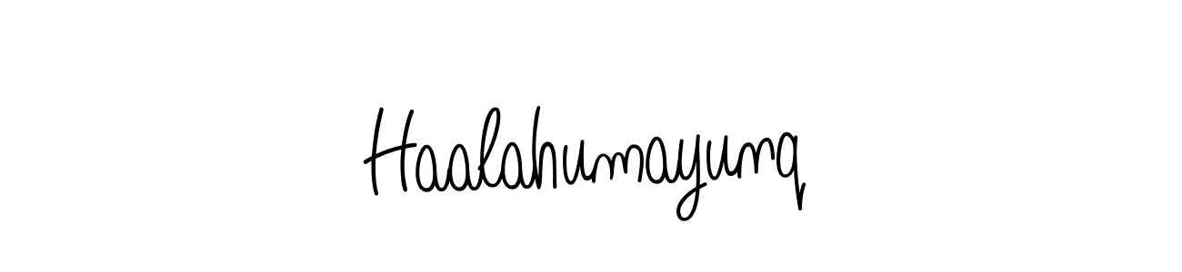 Use a signature maker to create a handwritten signature online. With this signature software, you can design (Angelique-Rose-font-FFP) your own signature for name Haalahumayunq. Haalahumayunq signature style 5 images and pictures png