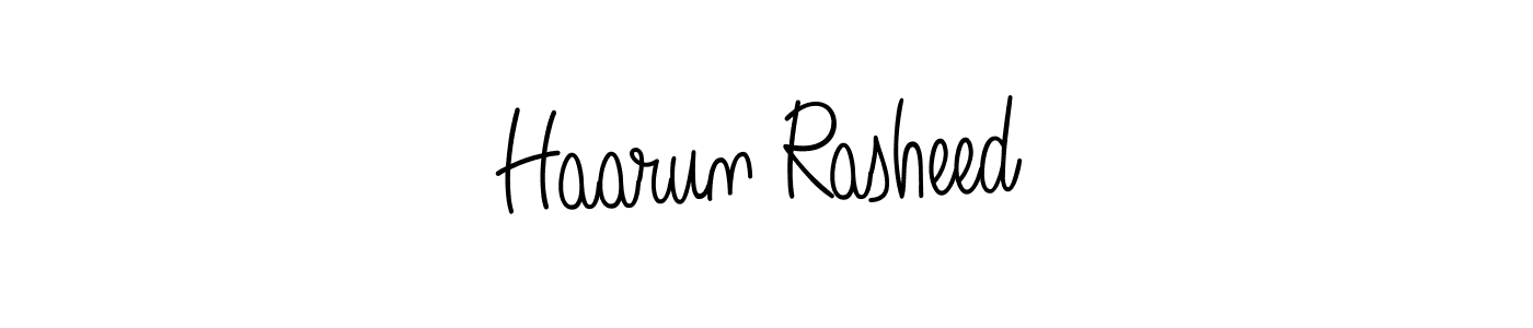 How to make Haarun Rasheed name signature. Use Angelique-Rose-font-FFP style for creating short signs online. This is the latest handwritten sign. Haarun Rasheed signature style 5 images and pictures png