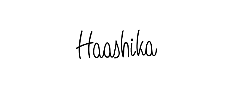 Use a signature maker to create a handwritten signature online. With this signature software, you can design (Angelique-Rose-font-FFP) your own signature for name Haashika. Haashika signature style 5 images and pictures png