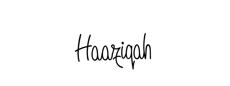 You should practise on your own different ways (Angelique-Rose-font-FFP) to write your name (Haaziqah) in signature. don't let someone else do it for you. Haaziqah signature style 5 images and pictures png