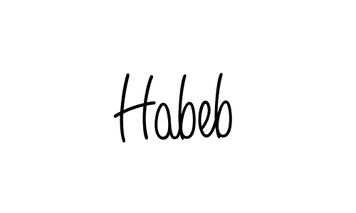 Habeb stylish signature style. Best Handwritten Sign (Angelique-Rose-font-FFP) for my name. Handwritten Signature Collection Ideas for my name Habeb. Habeb signature style 5 images and pictures png