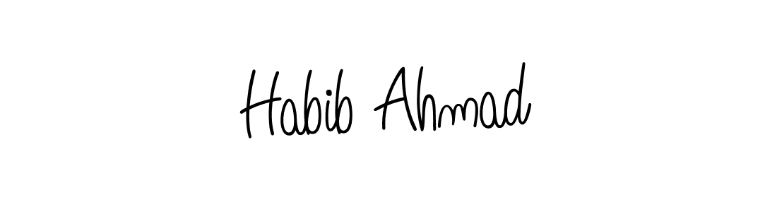 The best way (Angelique-Rose-font-FFP) to make a short signature is to pick only two or three words in your name. The name Habib Ahmad include a total of six letters. For converting this name. Habib Ahmad signature style 5 images and pictures png