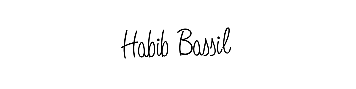 Use a signature maker to create a handwritten signature online. With this signature software, you can design (Angelique-Rose-font-FFP) your own signature for name Habib Bassil. Habib Bassil signature style 5 images and pictures png