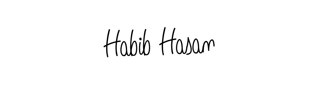 The best way (Angelique-Rose-font-FFP) to make a short signature is to pick only two or three words in your name. The name Habib Hasan include a total of six letters. For converting this name. Habib Hasan signature style 5 images and pictures png