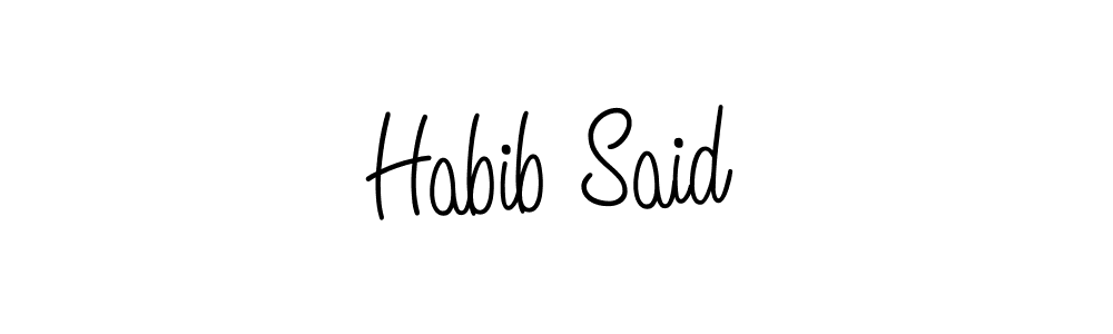 The best way (Angelique-Rose-font-FFP) to make a short signature is to pick only two or three words in your name. The name Habib Said include a total of six letters. For converting this name. Habib Said signature style 5 images and pictures png