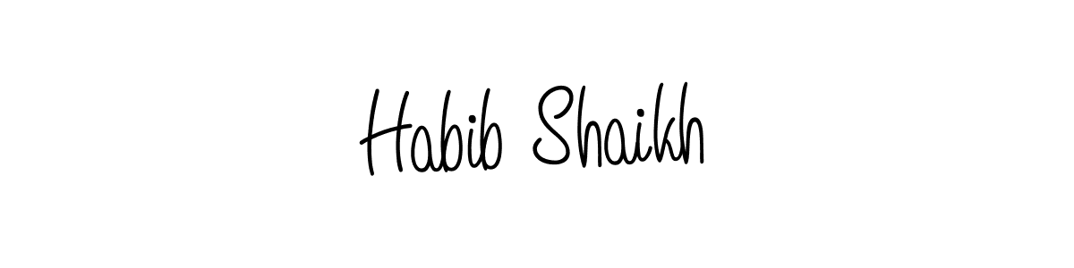 Design your own signature with our free online signature maker. With this signature software, you can create a handwritten (Angelique-Rose-font-FFP) signature for name Habib Shaikh. Habib Shaikh signature style 5 images and pictures png