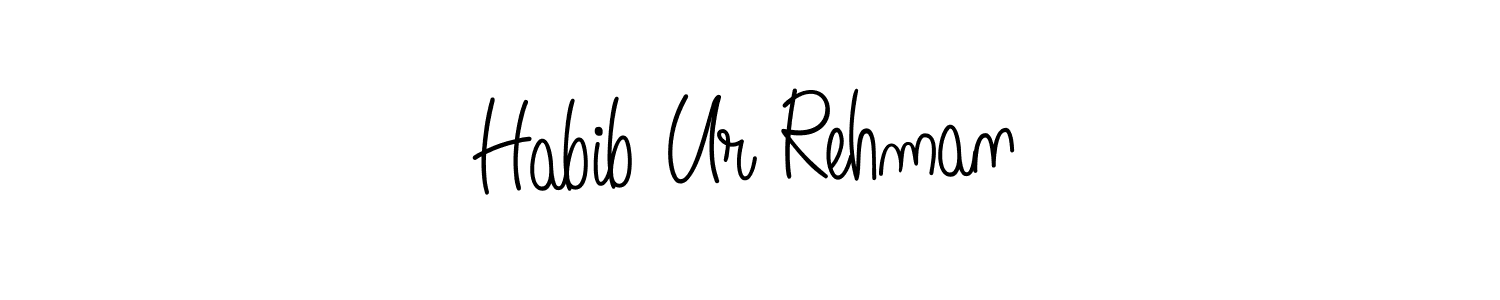 The best way (Angelique-Rose-font-FFP) to make a short signature is to pick only two or three words in your name. The name Habib Ur Rehman include a total of six letters. For converting this name. Habib Ur Rehman signature style 5 images and pictures png