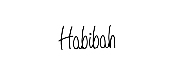 Use a signature maker to create a handwritten signature online. With this signature software, you can design (Angelique-Rose-font-FFP) your own signature for name Habibah. Habibah signature style 5 images and pictures png