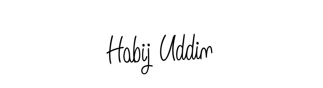 You should practise on your own different ways (Angelique-Rose-font-FFP) to write your name (Habij Uddin) in signature. don't let someone else do it for you. Habij Uddin signature style 5 images and pictures png