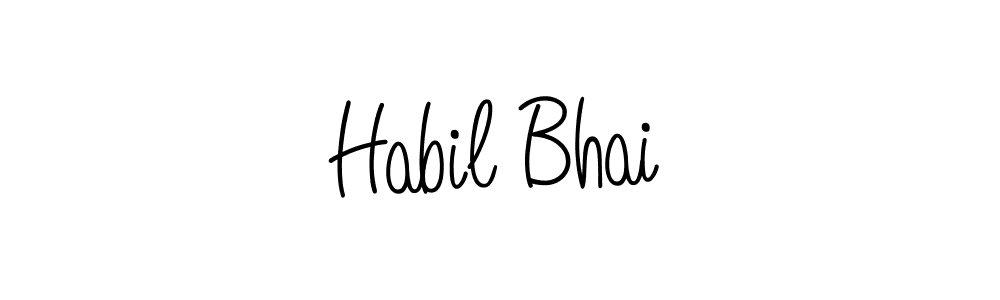 The best way (Angelique-Rose-font-FFP) to make a short signature is to pick only two or three words in your name. The name Habil Bhai include a total of six letters. For converting this name. Habil Bhai signature style 5 images and pictures png