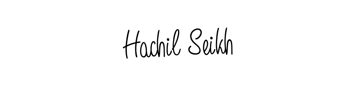 if you are searching for the best signature style for your name Hachil Seikh. so please give up your signature search. here we have designed multiple signature styles  using Angelique-Rose-font-FFP. Hachil Seikh signature style 5 images and pictures png