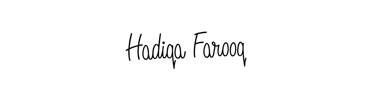 Design your own signature with our free online signature maker. With this signature software, you can create a handwritten (Angelique-Rose-font-FFP) signature for name Hadiqa Farooq. Hadiqa Farooq signature style 5 images and pictures png