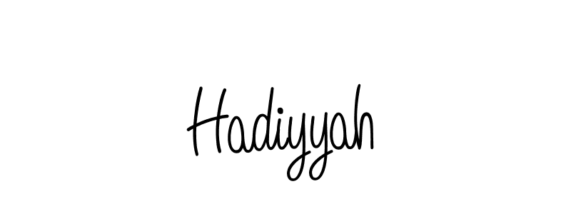 Make a beautiful signature design for name Hadiyyah. With this signature (Angelique-Rose-font-FFP) style, you can create a handwritten signature for free. Hadiyyah signature style 5 images and pictures png