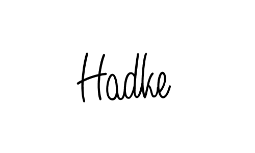 Make a beautiful signature design for name Hadke. With this signature (Angelique-Rose-font-FFP) style, you can create a handwritten signature for free. Hadke signature style 5 images and pictures png