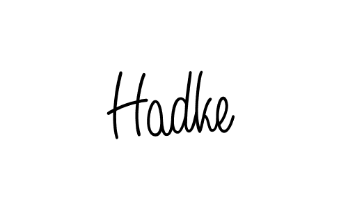 Make a beautiful signature design for name Hadke. With this signature (Angelique-Rose-font-FFP) style, you can create a handwritten signature for free. Hadke signature style 5 images and pictures png