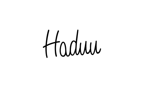 Use a signature maker to create a handwritten signature online. With this signature software, you can design (Angelique-Rose-font-FFP) your own signature for name Haduu. Haduu signature style 5 images and pictures png
