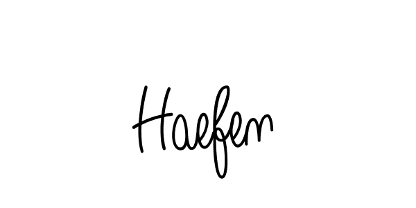 You should practise on your own different ways (Angelique-Rose-font-FFP) to write your name (Haefen) in signature. don't let someone else do it for you. Haefen signature style 5 images and pictures png