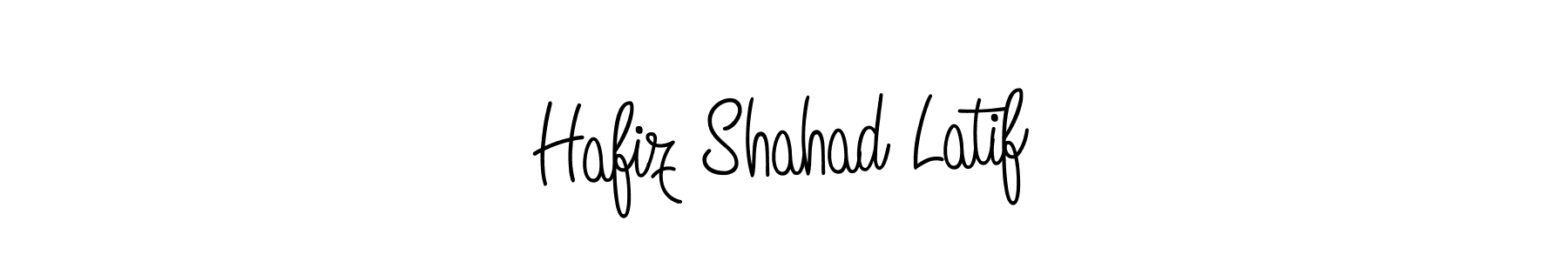 The best way (Angelique-Rose-font-FFP) to make a short signature is to pick only two or three words in your name. The name Hafiz Shahad Latif include a total of six letters. For converting this name. Hafiz Shahad Latif signature style 5 images and pictures png