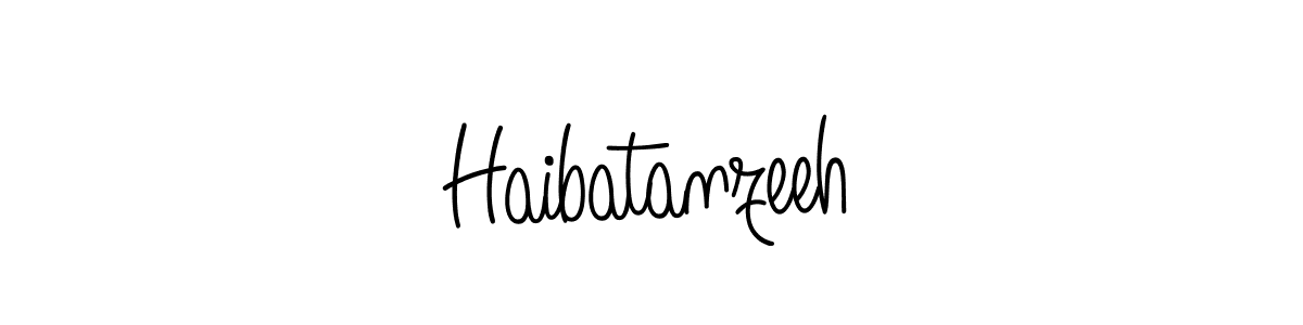 Make a beautiful signature design for name Haibatanzeeh. With this signature (Angelique-Rose-font-FFP) style, you can create a handwritten signature for free. Haibatanzeeh signature style 5 images and pictures png