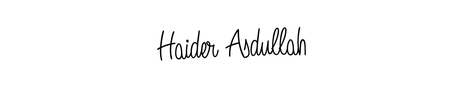 Use a signature maker to create a handwritten signature online. With this signature software, you can design (Angelique-Rose-font-FFP) your own signature for name Haider Asdullah. Haider Asdullah signature style 5 images and pictures png