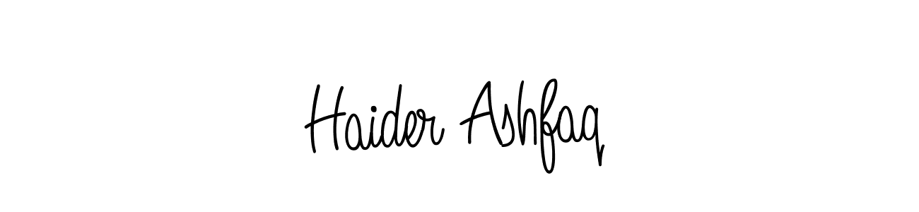 Use a signature maker to create a handwritten signature online. With this signature software, you can design (Angelique-Rose-font-FFP) your own signature for name Haider Ashfaq. Haider Ashfaq signature style 5 images and pictures png