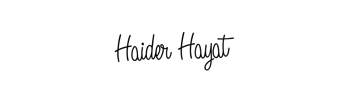 Use a signature maker to create a handwritten signature online. With this signature software, you can design (Angelique-Rose-font-FFP) your own signature for name Haider Hayat. Haider Hayat signature style 5 images and pictures png